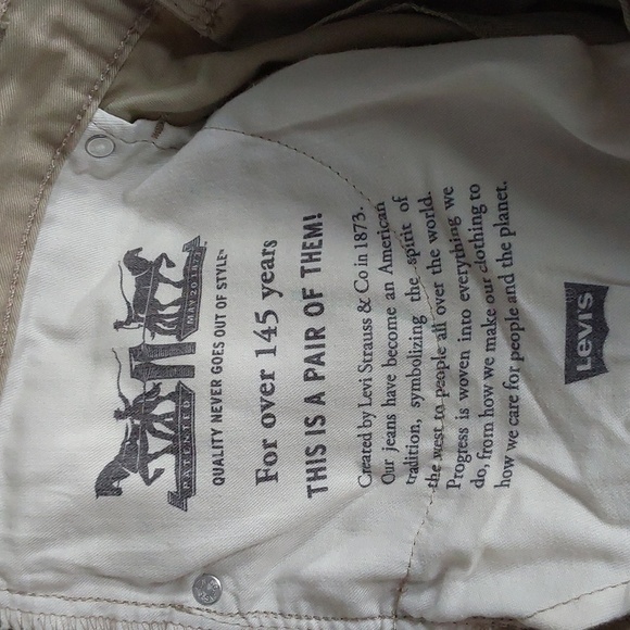 Levi's- Tan/ Khaki Super Soft Cotton Zip Pants Preppy Neutral Career Sz.38 X 32 - Picture 13 of 13